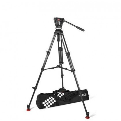 System Ace XL MS CF, kit trépied ENG en fibre de carbone (bol 75mm) avec tête fluide Ace XL pour caméra jusqu'à 8 kg